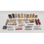 Quantity of Ronson and other pocket cigarette lighters, quantity stainless steel and other folding