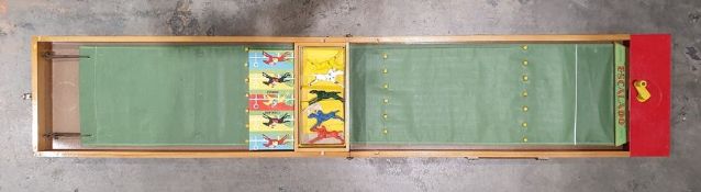 Chad Valley Escalado horse racing game in wooden box case and having five diecast racehorses and