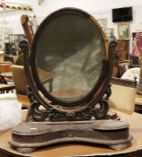 Oval dressing table mirror on platform base and another dressing table mirror (2)