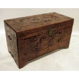Chinese camphorwood lined chest with copper carved top and front