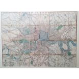 Edward Stanford  Map of London with its Postal Subdivisions, hand-coloured lithographic, framed