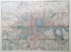 Edward Stanford  Map of London with its Postal Subdivisions, hand-coloured lithographic, framed