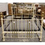 Brass and cream painted double bedstead  Condition Reportthe width is approx 156cm