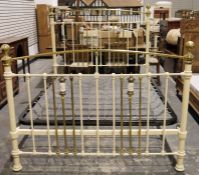 Brass and cream painted double bedstead  Condition Reportthe width is approx 156cm