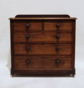 Late 19th century mahogany chest of two short over three long drawers, the rectangular top with