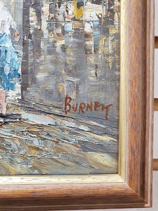Bernie  Oil on canvas Parisian town scene, signed lower right together with four further landscape - Image 6 of 9