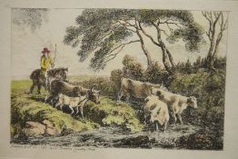 After A Hendschel's  Photographs of various sketches, unframed, unsigned  Coloured engraving