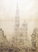 John Coney Engraving  "Cathedral Antwerp", printed signature to the margin, 54cm x 39.5cm H M