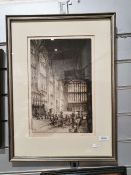 Limited edition Etching of Eton College Chapel, indistinctly signed lower right together with