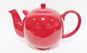 Red glazed over-sized teapot
