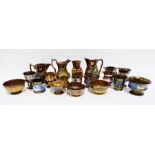 Large collection of lustreware pottery