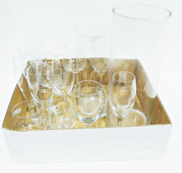 Collection of various wine glasses and two glass vases (2 boxes) - Image 2 of 2