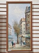 Bernie  Oil on canvas Parisian town scene, signed lower right together with four further landscape