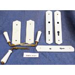 WITHDRAWN  Numerous white porcelain china handles, door handles, china lock plates  ( some French