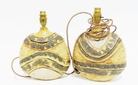 Pair of Lewis Hudson's studio pottery lamps