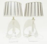 Pair of Laura Ashley table lamps (2)Condition ReportSome cracks at the bottom of the column on