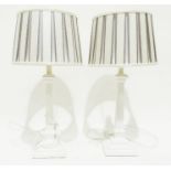 Pair of Laura Ashley table lamps (2)Condition ReportSome cracks at the bottom of the column on