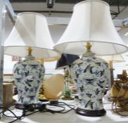 Pair of modern Chinese baluster lamps (2)
