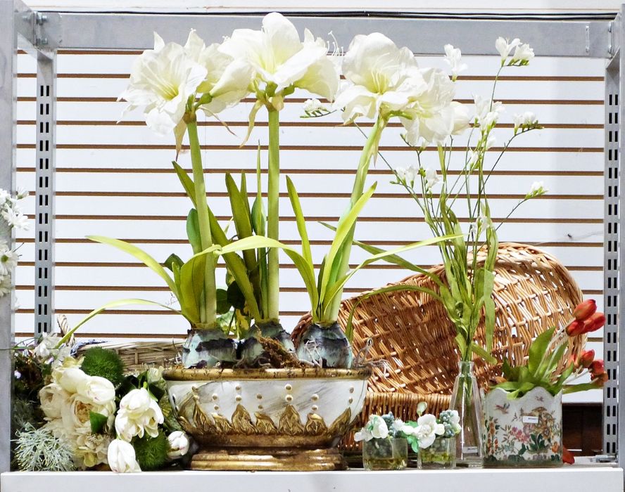 A quantity of potted faux plants and flowers. In varied pots and vases to include an oval planter - Image 2 of 2