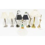 Eight table lamps (8)