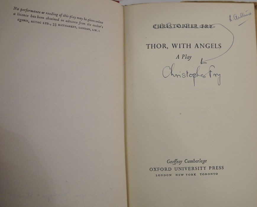 Fry, Christopher  "Thor With Angels", Geoffrey Cumberlege , Oxford University Press 1951,  signed on - Image 24 of 27