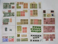 9 cards of Commonwealth stamps Including KGV 1/2d and 1d. Tristan Da Cunha on pieces, KGVI BA Tripol