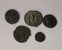 Group of (5) Late Roman Coins (4th Century) of Valentinian & Magnus Maximus, Constantinus II -