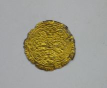 EDWARD III  (1327-77) HALF-NOBLE, TRANSITIONAL TREATY PERIOD, Gold Half-Noble of three shillings and