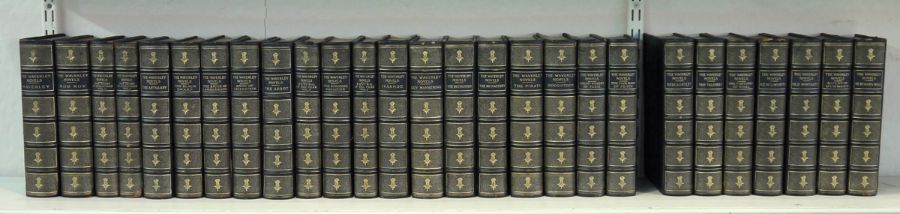 Bindings Scott, Sir Walter  "The Waverley Novels", Merrill & Baker, 27 vols, black morocco over blue