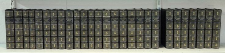 Bindings Scott, Sir Walter  "The Waverley Novels", Merrill & Baker, 27 vols, black morocco over blue