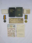 WWI War medal and Victory medal named to 19349.PTE.1.H.Saunders.RAF in boxes of issue and two Lloyds