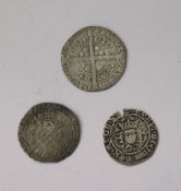 Group of Henry VI Hammered Coins (3) 1 Groat London and two Half Groats Calais