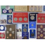 Group of world and British coins. Various uncirculated and proof sets to include Falkland Islands, C