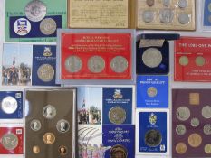 Group of world and British coins. Various uncirculated and proof sets to include Falkland Islands, C