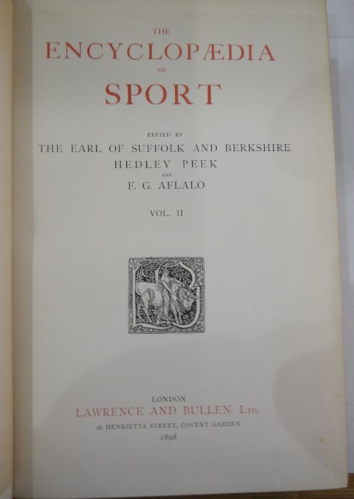 "The Encyclopaedia of Sport", 2 vols, Lawrence & Bullen 1897, numerous illustrations, plates, - Image 2 of 20