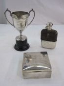 Silver cigarette box presented to R S Willis, 239 Sqdrn RAF Sports First Prize, 100 yds, officers