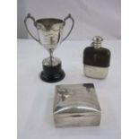 Silver cigarette box presented to R S Willis, 239 Sqdrn RAF Sports First Prize, 100 yds, officers