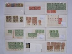 23 KGV stamps on cards, mint control singles and block, sea-horses etc.