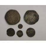 Group of Charles 1 Coins to include Half Crown, Shilling, Threepence, twopence, Penny and