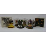 6 The Franklin Mint The Beatles Limited edition glass domed figures featuring singles 'Help' 'yellow