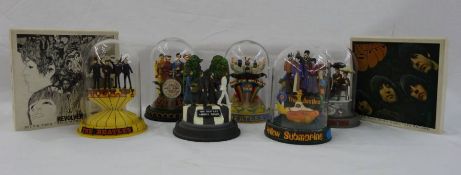 6 The Franklin Mint The Beatles Limited edition glass domed figures featuring singles 'Help' 'yellow