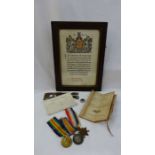 3 World War Medals to 19007 PTE.G.PUTTICK GLOUC.R, Brass button military polisher and The Small Book