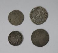 Group of Queen Anne Coinage, Queen Anne (1702-14) 2 x Sixpences of 1703, with Vigo below bust, one
