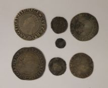 Group of Elizabeth 1st Coins to include, Shillings (2), Sixpence, Groat, Half Groat (2), 6th Issue