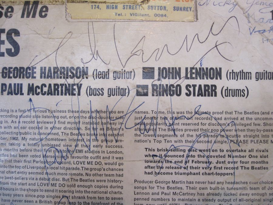 THE BEATLES - SIGNED  - The Beatles LP  'Please Please Me' signed by all four Beatles and other - Image 4 of 28