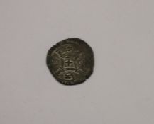 Mary Queen of Scots Billion Plack, Issue of 11/12th alloy, crowned shield dividing. Reverse plain