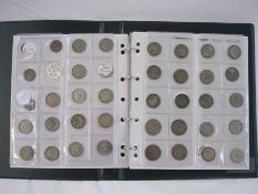 Collectors folder containing various denominations to include Charles II sixpence, George II sixpenc