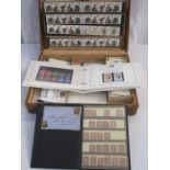Case containing small stockbook with several ID penny reds, perfect plate numbers and inperf. QV1d