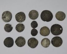 Group of Hammered Coins (16) of various state and denominations to include, a Sasanian drachm cut