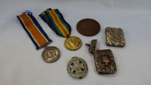 WW1 Great War Medal, 1914 - 18 Medal, to PTE. CW.RAWLINS RIF. BRIG. Victorian Medallion, Rifle